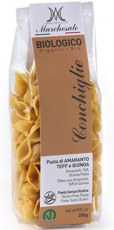 Paste conchiglie amaranth teff quinoa fara gluten bio 250g - MARCHESATO