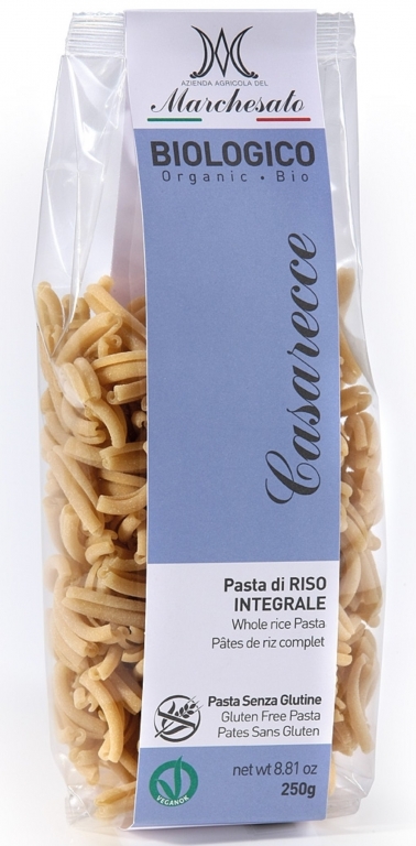 Paste casarecce orez fara gluten bio 250g - MARCHESATO