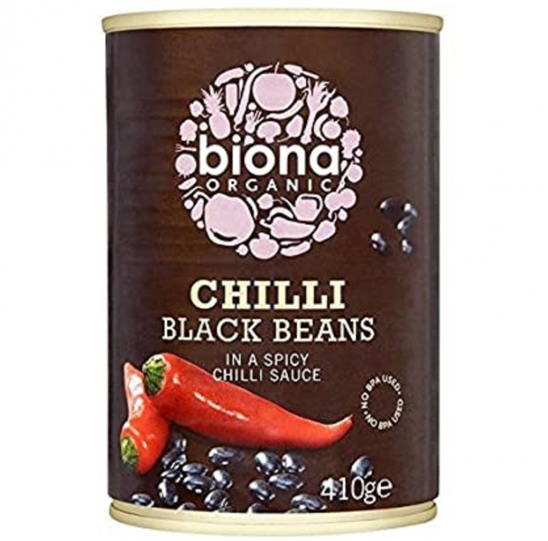 Conserva fasole neagra sos chilli bio 410g - BIONA