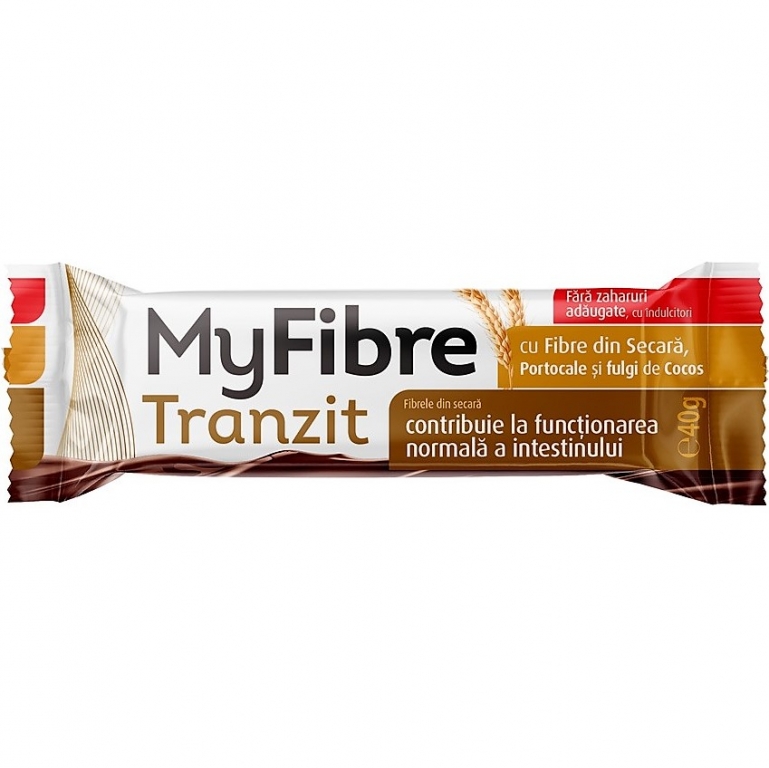 Baton digestiv secara cocos portocale MyFibre Tranzit 40g - FIZICO