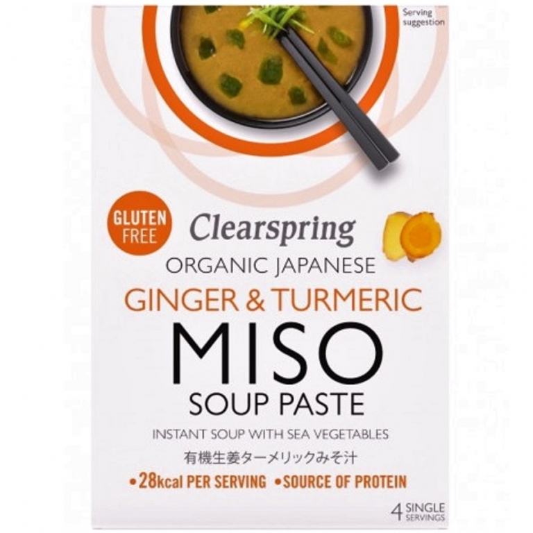 Supa instant miso ghimbir turmeric alge eco 4x15g - CLEARSPRING