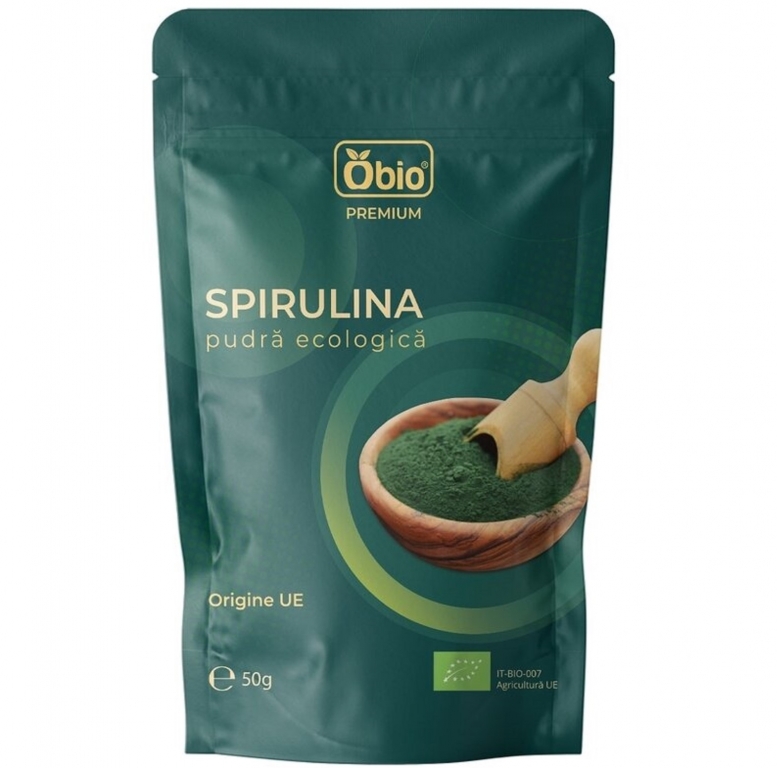 Pulbere spirulina bio 50g - OBIO