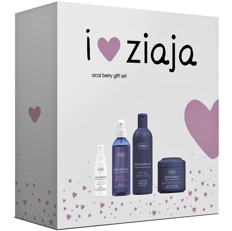 Caseta cadou Acai Berry [Crema fata gat 50ml+Toner facial 200ml+Sapun balsam dus 300ml+Mousse corp 200ml] 4b - ZIAJA