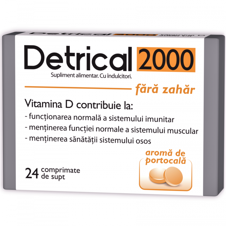 Detrical D3 2000ui portocale fara zahar 24cp - NATUR PRODUKT