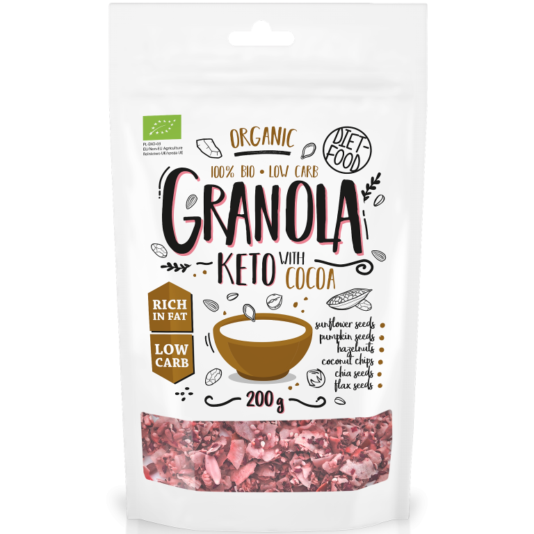 Granola keto cacao bio 200g - DIET FOOD