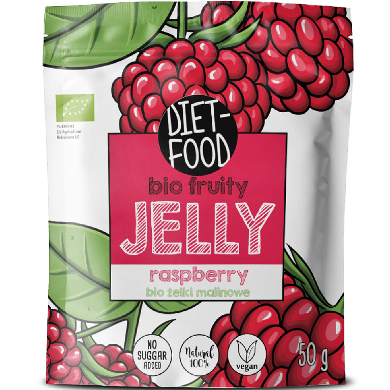 Jeleuri fructe vegane zmeura fara zahar eco 50g - DIET FOOD