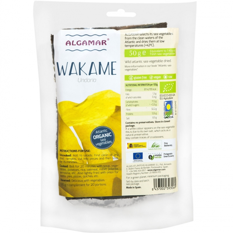 Alge wakame uscate bio 50g - ALGAMAR