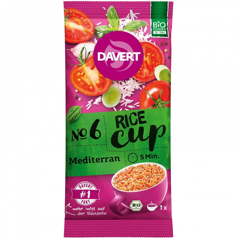 Meniu orez mediteranean Cup bio 69g - DAVERT