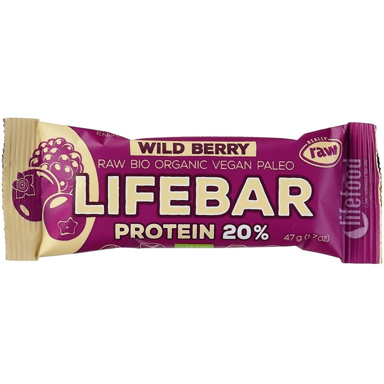 Baton proteic fructe padure raw bio 47g - LIFEBAR