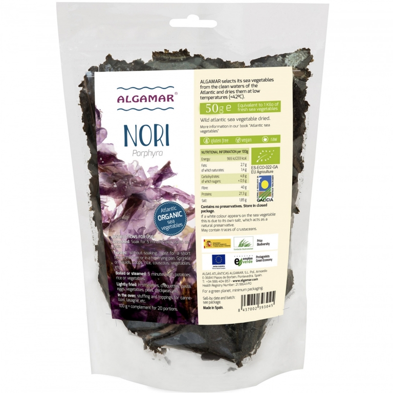 Alge nori uscate bio 50g - ALGAMAR