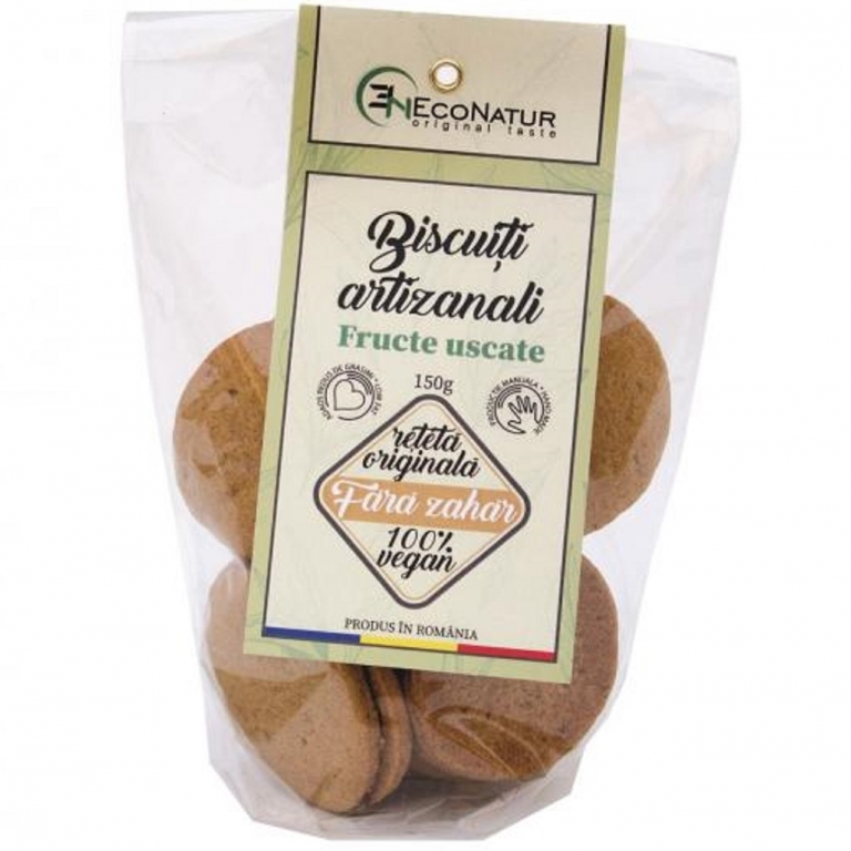 Biscuiti artizanali fructe uscate fara zahar 150g - ECONATUR