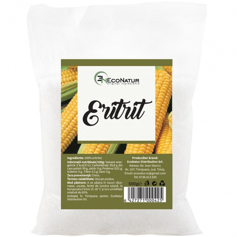 Eritritol indulcitor cristalizat 500g - ECONATUR