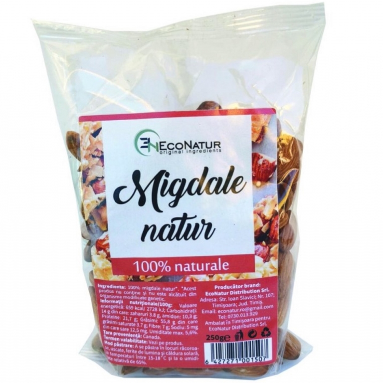 Migdale crude intregi 250g - ECONATUR