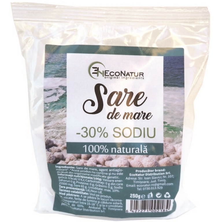 Sare mare continut redus sodiu 250g - ECONATUR