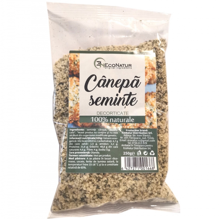 Seminte canepa decorticate 250g - ECONATUR