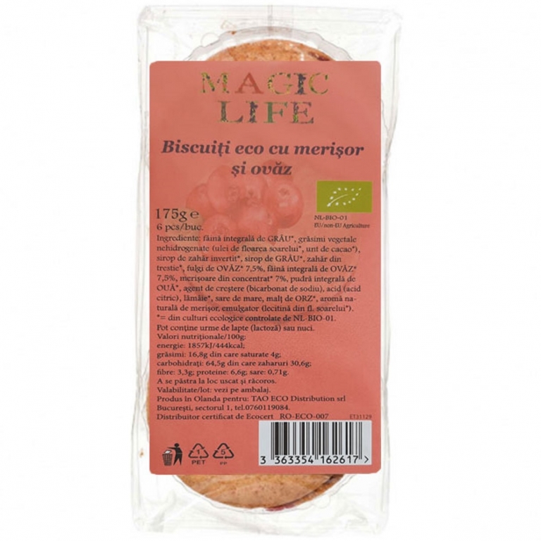 Biscuiti merisor ovaz bio 175g - MAGIC LIFE