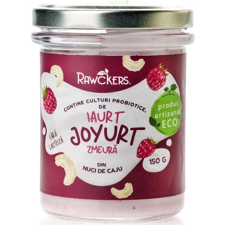 Iaurt vegan caju cu zmeura Joyurt eco 150g - RAWCKERS