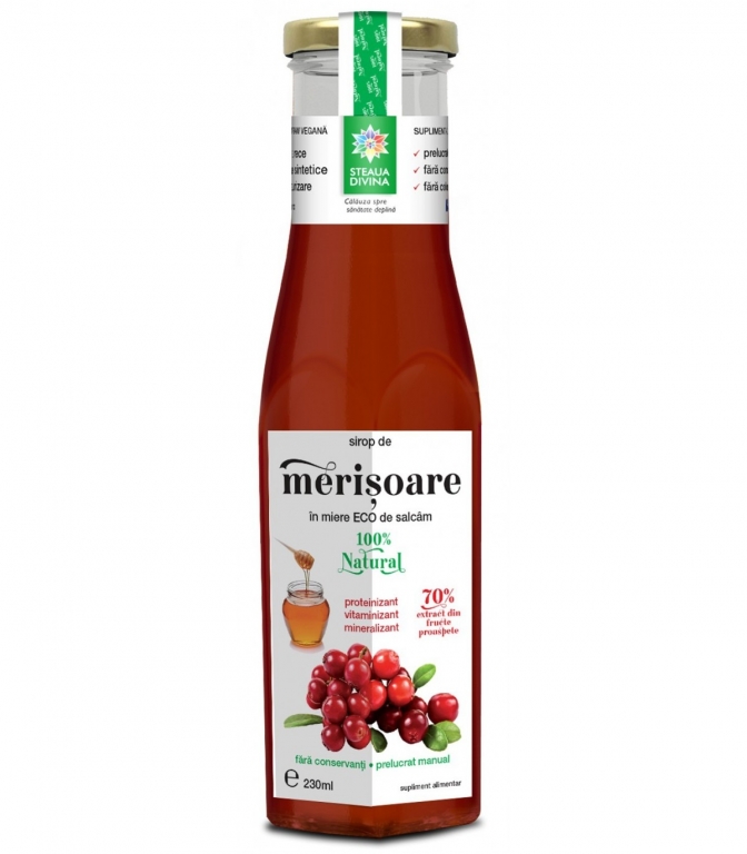 Sirop merisoare in miere 230ml - SANTO RAPHAEL