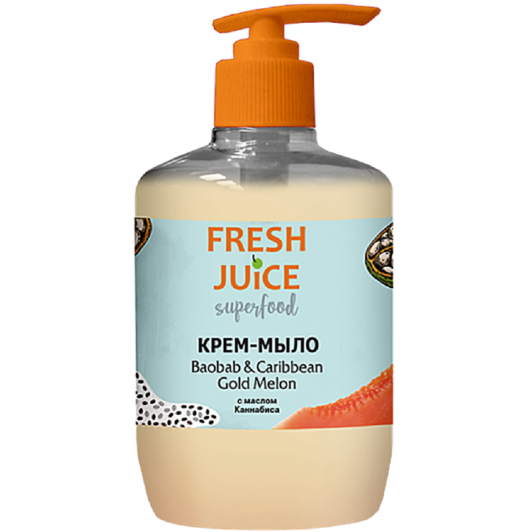 Sapun crema maini baobab pepene galben caraibian 460ml - FRESH JUICE