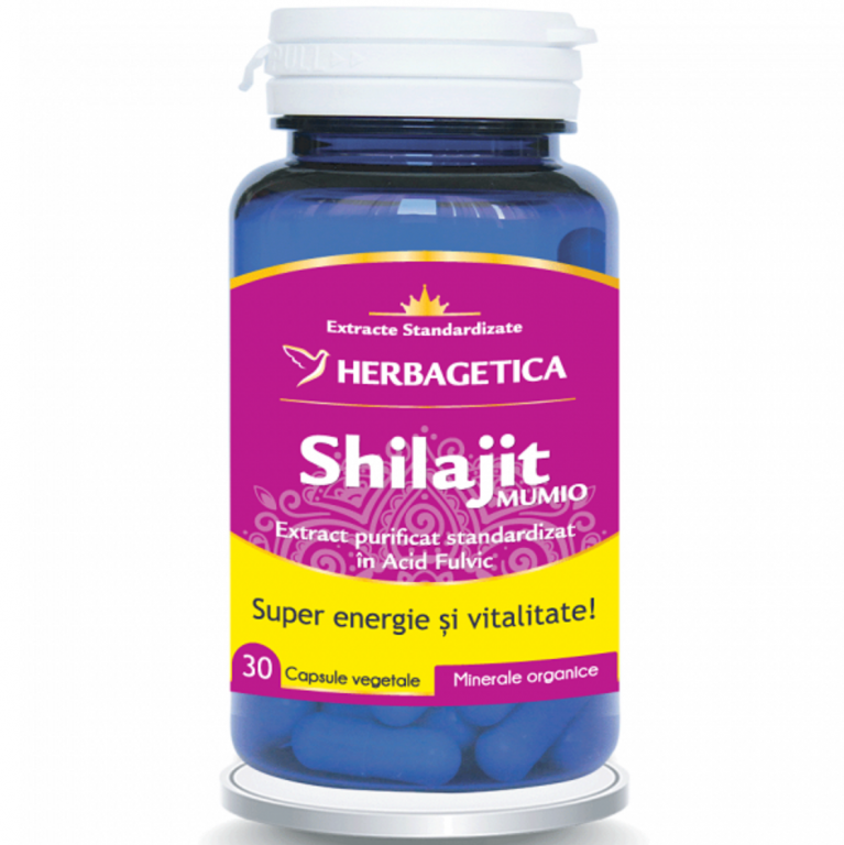 Super Shilajit [Mumio] 350mg extract cu 60% acid fulvic 30cps - HERBAGETICA