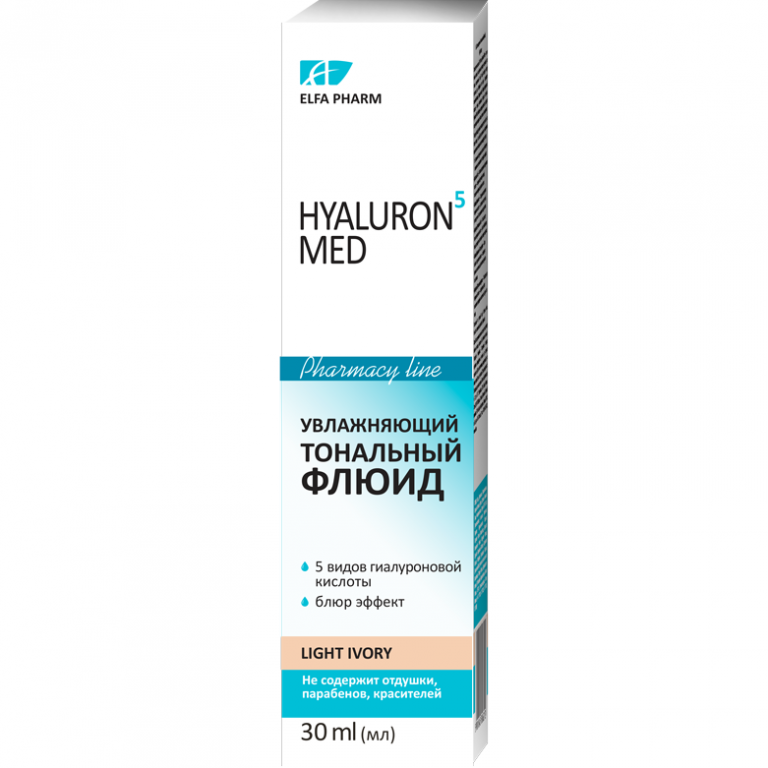 Fond ten fluid hidratant light ivory efect blurare 5tipuri acid hialuronic 30ml - ELFA PHARM