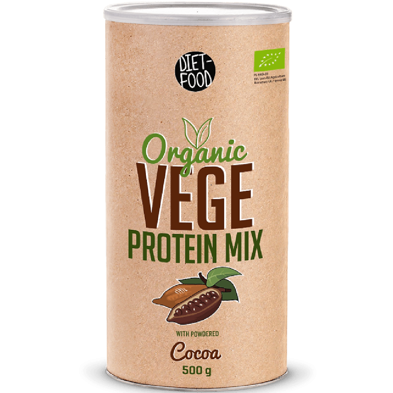 Pulbere proteica mix vegan Vege cacao eco 500g - DIET FOOD