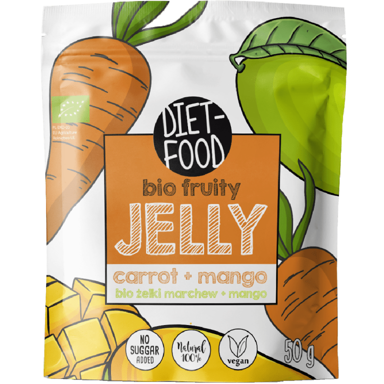 Jeleuri fructe vegane morcovi mango fara zahar eco 50g - DIET FOOD