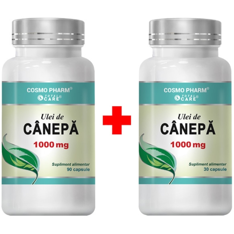 Pachet Ulei canepa 1000mg 90+30cps - COSMO PHARM