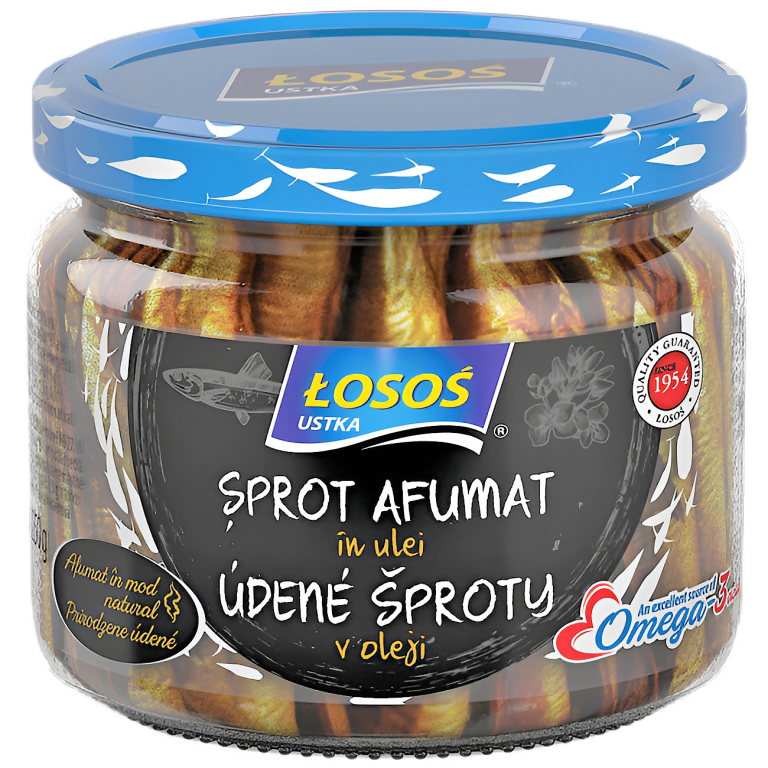 Sprot afumat in ulei rapita borcan 250g - LOSOS