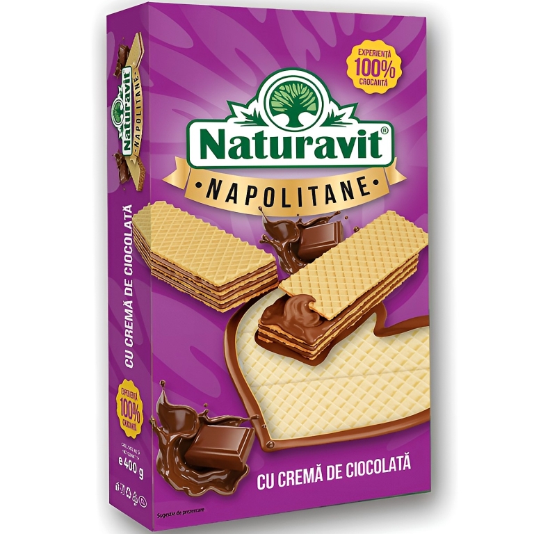 Napolitane crema ciocolata 400g - NATURAVIT