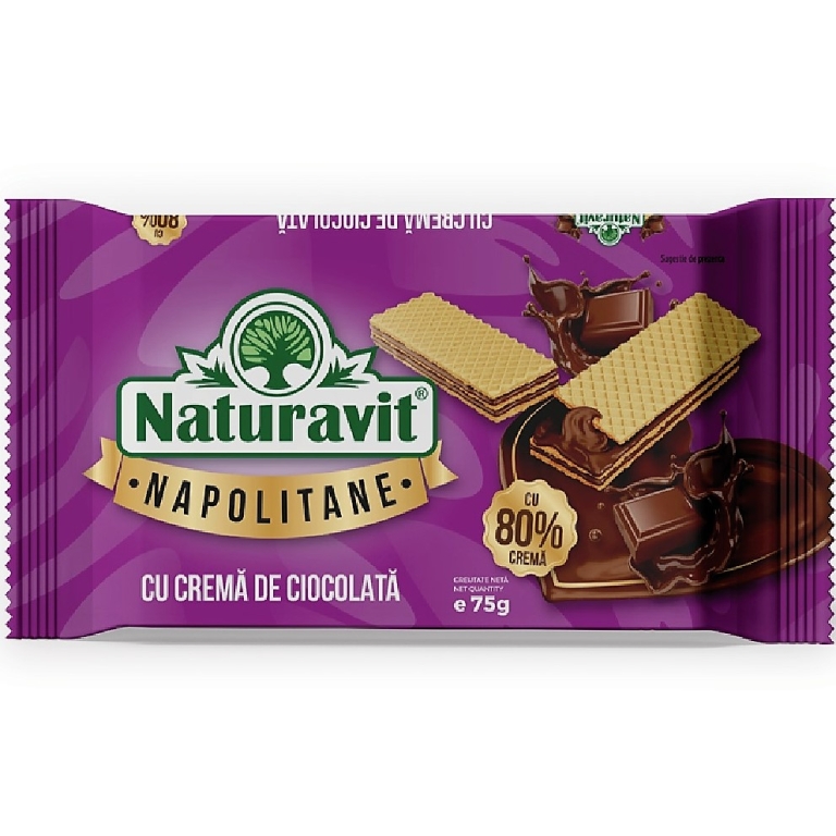 Napolitane crema ciocolata 75g - NATURAVIT