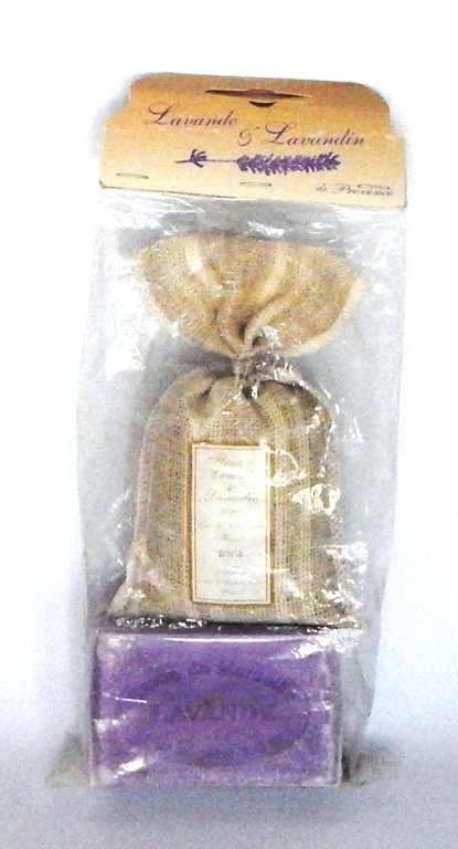 Set cadou Sapun lavanda+Saculet iuta lavanda uscata - LE CHATELARD 1802