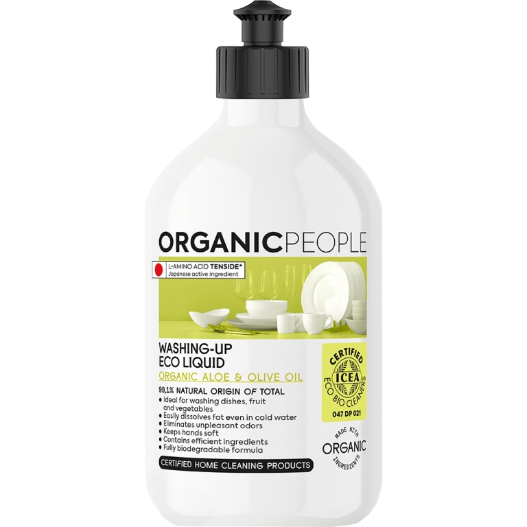 Detergent lichid vase aloe vera ulei masline eco 500ml - ORGANIC PEOPLE