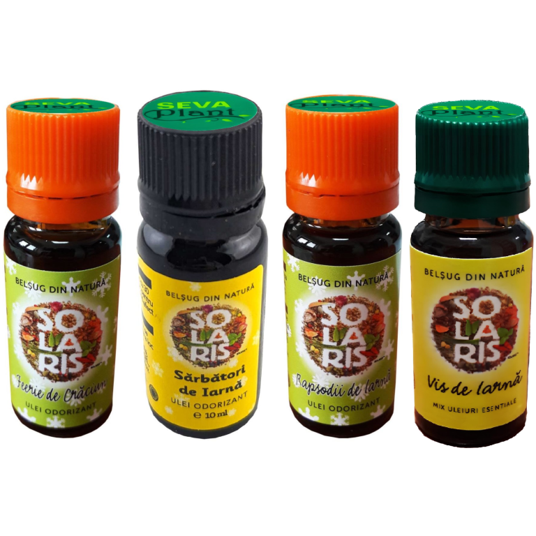 Pachet 4 uleiuri aromo/esentiale Spiritul Craciunului in Sticlute Magice 4x10ml - SOLARIS