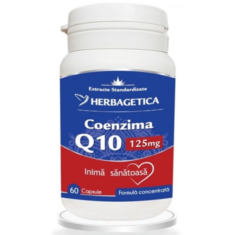 Coenzima Q10 125mg 60cps - HERBAGETICA