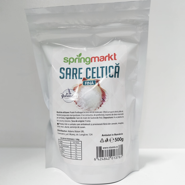 Sare mare fina celtica neiodata 500g - SPRINGMARKT