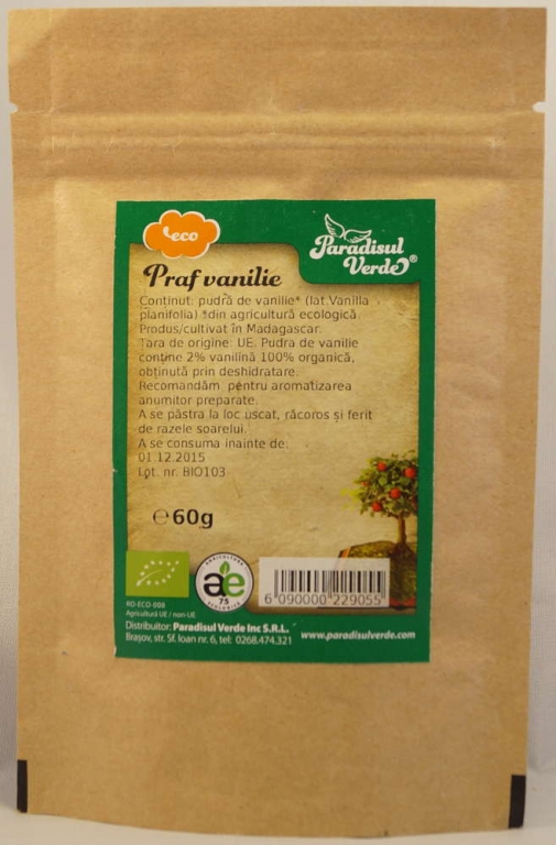 Condiment vanilie bourbon macinata eco 60g - PARADISUL VERDE