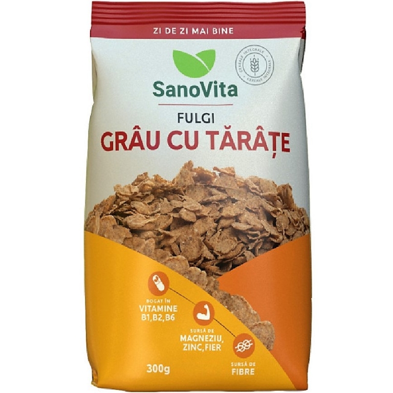 Fulgi grau cu tarate 300g - SANOVITA