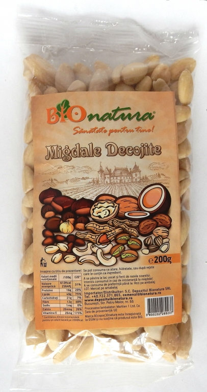 Migdale crude decojite 200g - BIONATURA