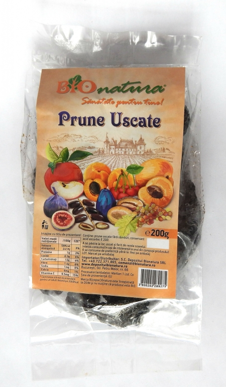 Prune uscate fara samburi 200g - BIONATURA