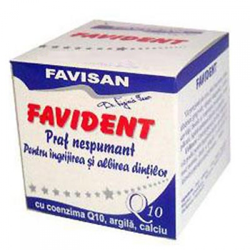 Praf dinti nespumant albire Q10 FaviDent 50ml - FAVISAN